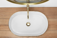 Lavabo Da Appoggio In Ceramica Rea Nadia White Gold Edge