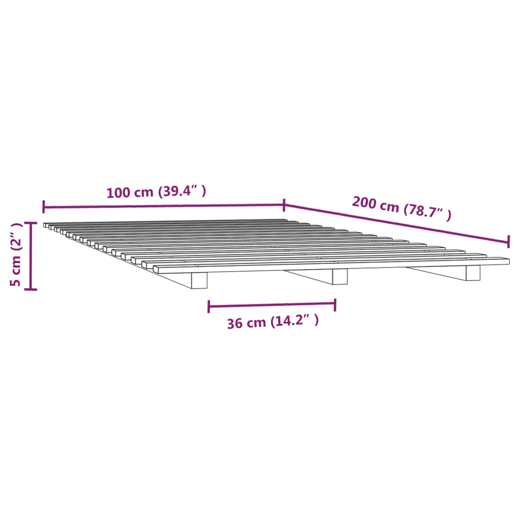 Giroletto Nero 100x200 cm in Legno Massello di Pino cod mxl 58842