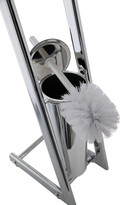 Supporto per carta igienica e spazzola da bagno 74 cm verniciato - Bagno Alena 282253 con chiusura spazzola