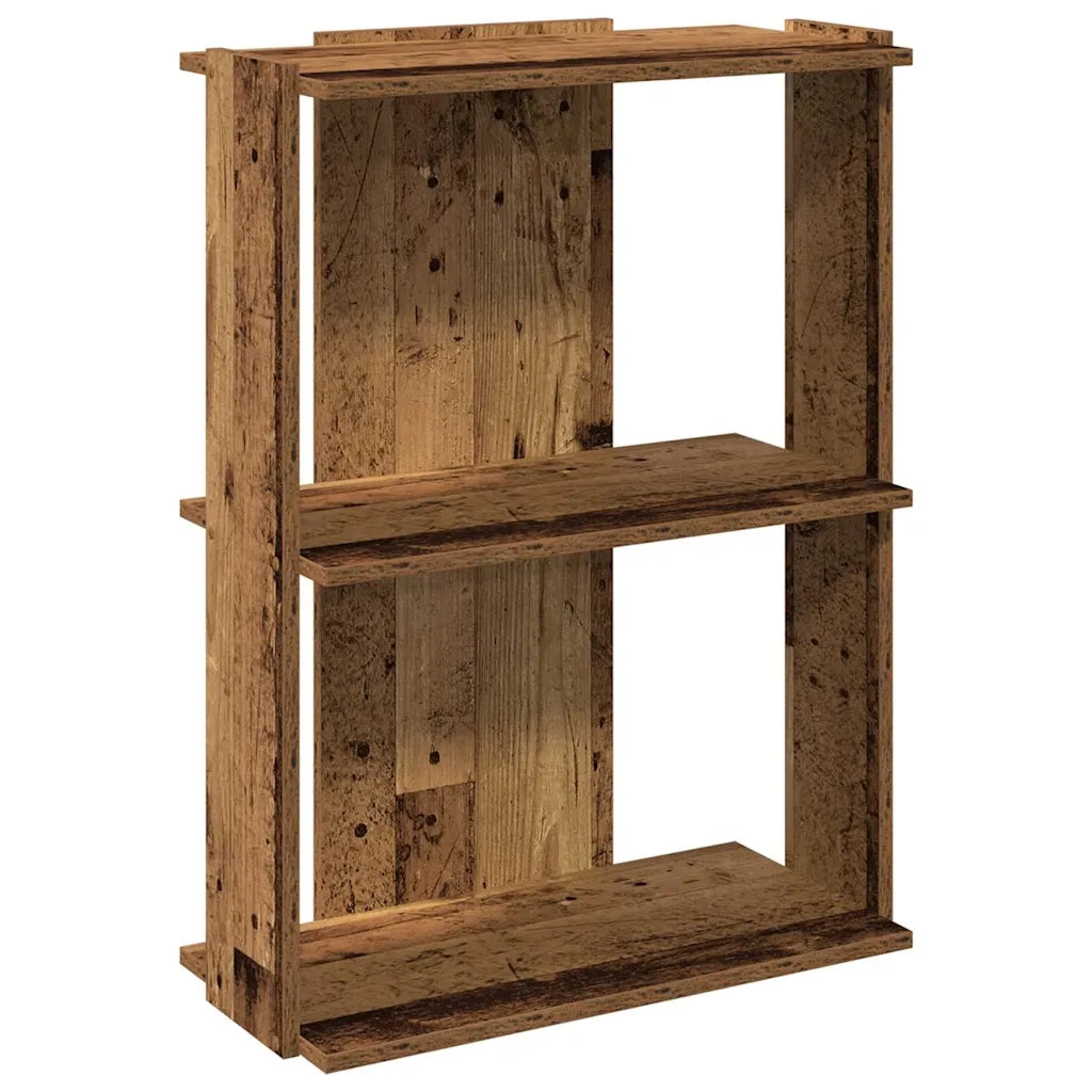 Libreria a 3 Ripiani-Scaffale per Libri-Mobile di Stoccaggio Legno Antico 60x30x80 cm Legno Multistrato
