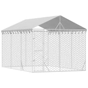 Cuccia/gabbia/recinto/zaino per animali da esterno con tetto argentato 3 x 4,5 x 2,5 m Argento 02_0041900