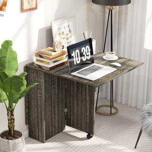 Tavolo Salvaspazio a Ribalta 140x75x74 cm fino a 6 Persone Rivestimento in Melamina Grigio