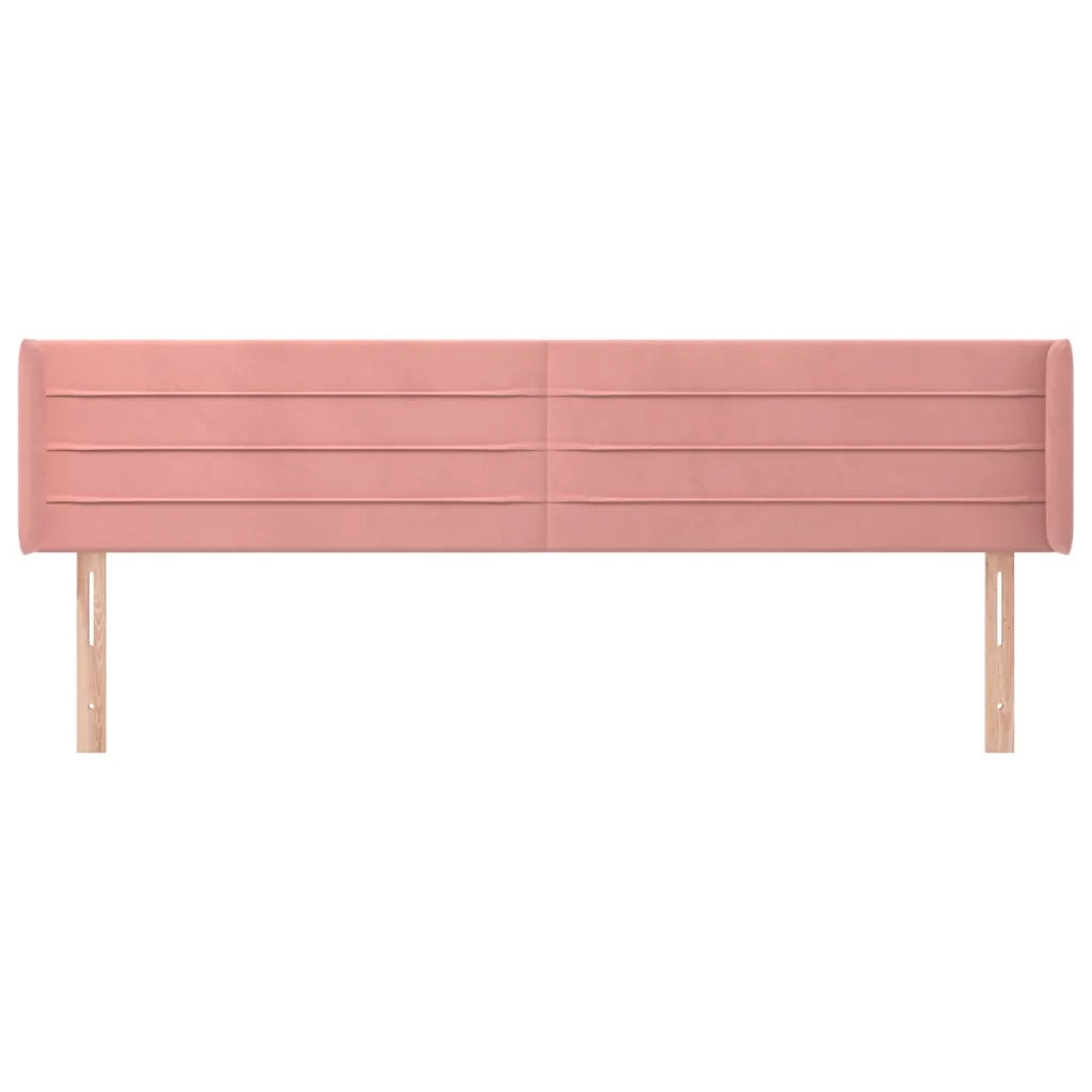 Testiera | Testata ad Orecchio Rosa 183x16x78/88 cm in Velluto