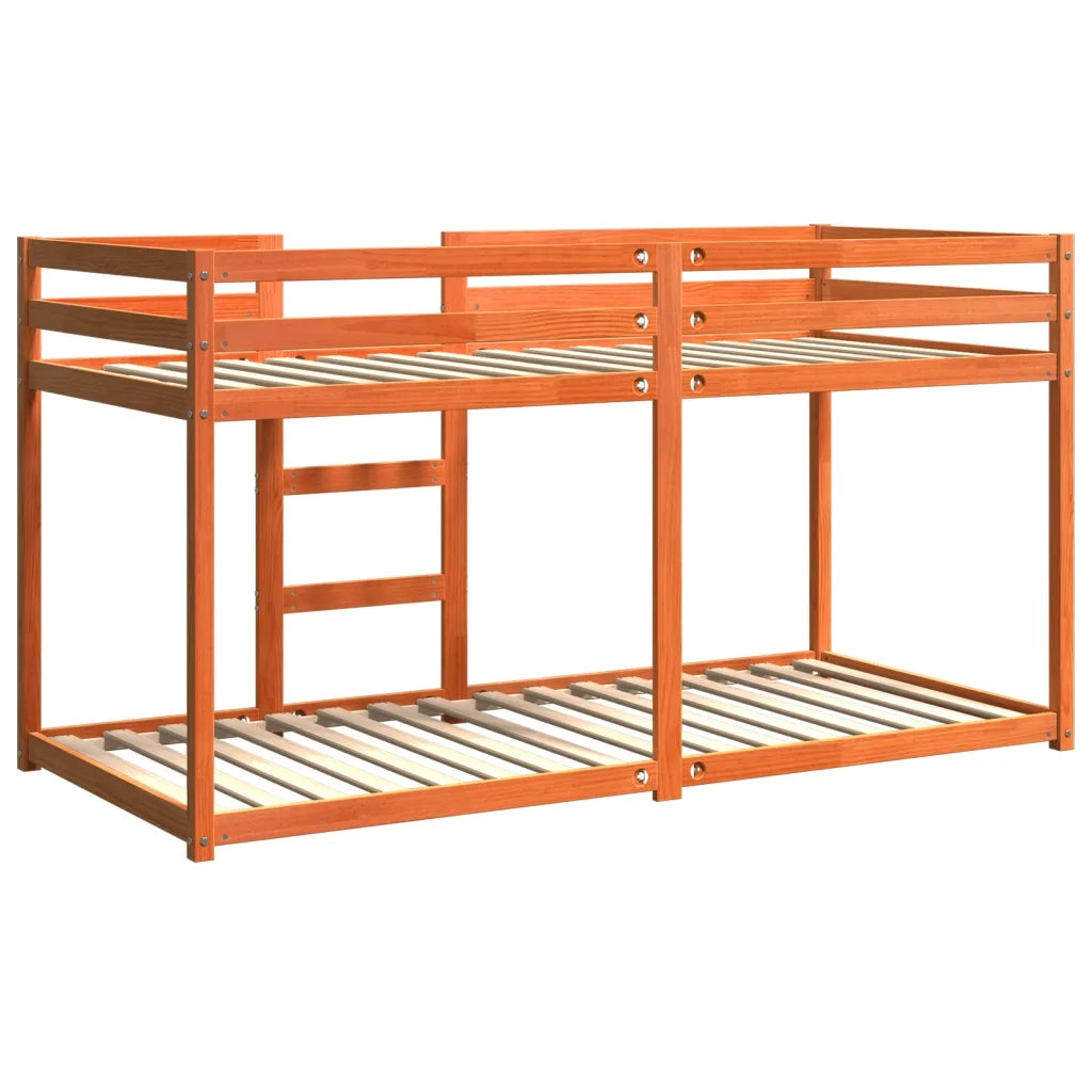 Letto singolo | Letto per adulti | Letto a Castello Marrone Cera 90x200 cm in Legno di Pino