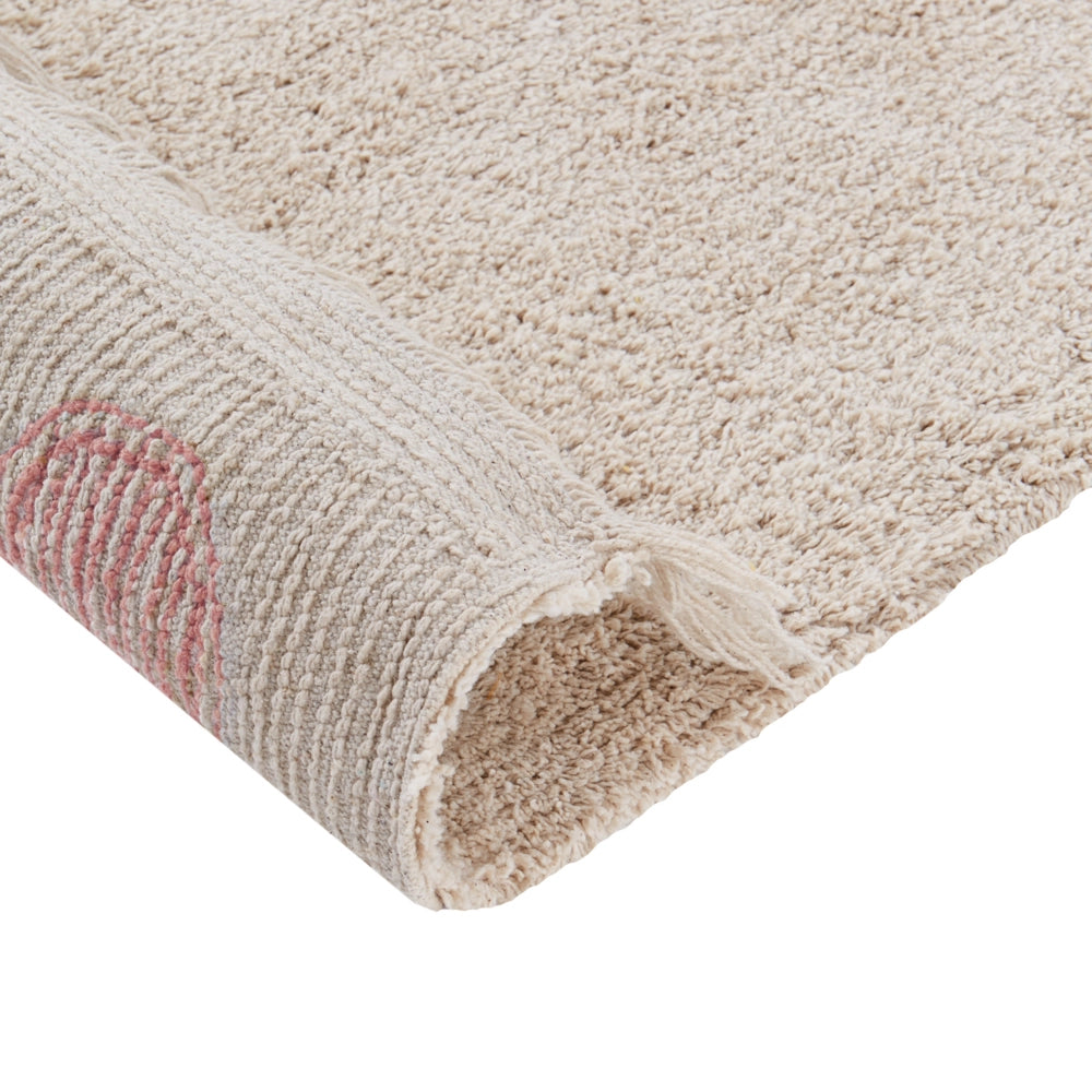 Tappeto per la camera dei bambini 140 x 200 cm Tappeto per la camera dei giochi con motivo a pois beige e rosa Dardere
