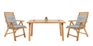 Set Cuscini Sedia Con Schienale Imbottiti Con Laccetti Banda Elastica 40 x 80 Cm Grigio - 2 Pezzi