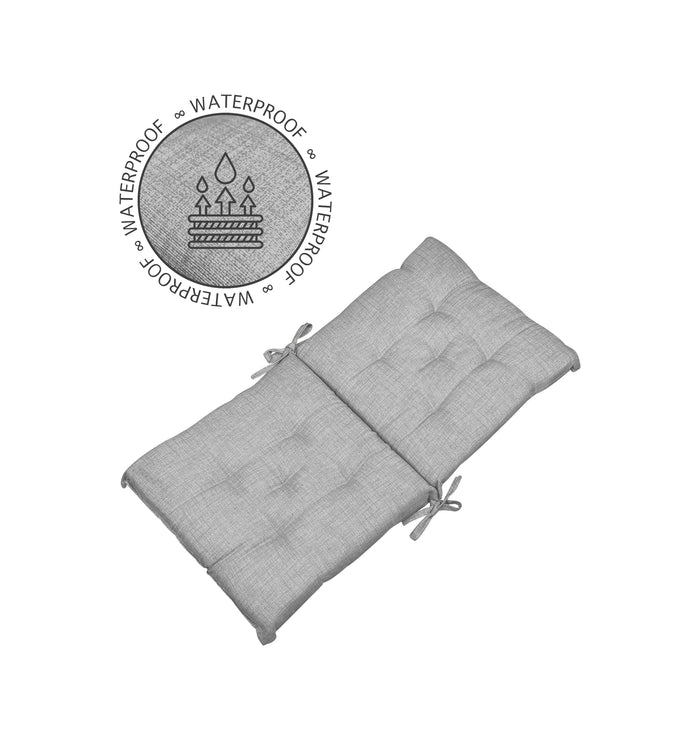 Set Cuscini Sedia Con Schienale Imbottiti Con Laccetti Banda Elastica 40 x 80 Cm Grigio - 2 Pezzi