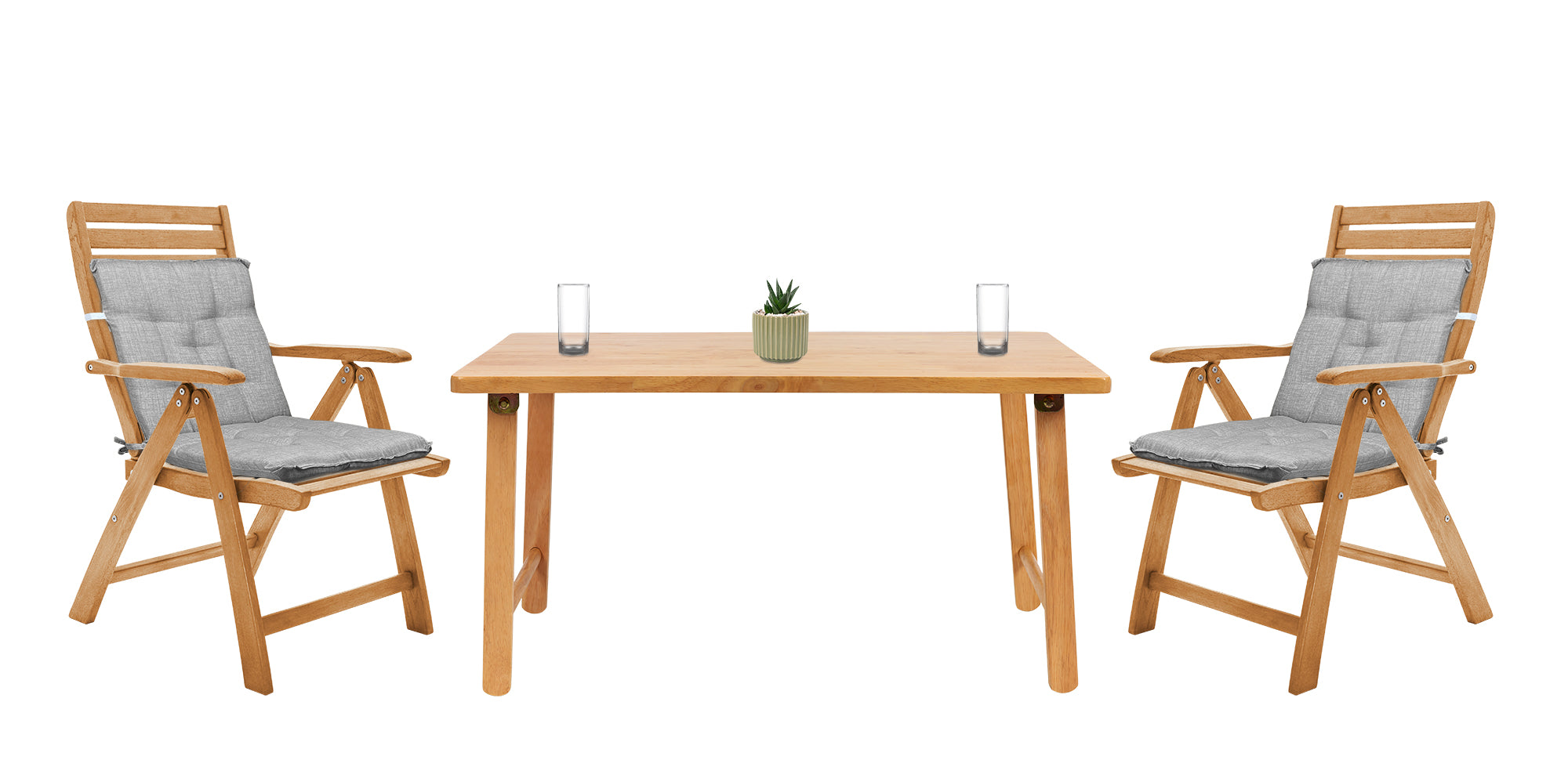 Set Cuscini Sedia Con Schienale Imbottiti Con Laccetti Banda Elastica 40 x 80 Cm Grigio - 4 Pezzi