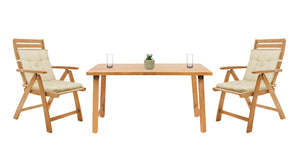 Set Cuscini Sedia Con Schienale Imbottiti Con Laccetti Banda Elastica 40 x 80 Cm Panna - 4 Pezzi