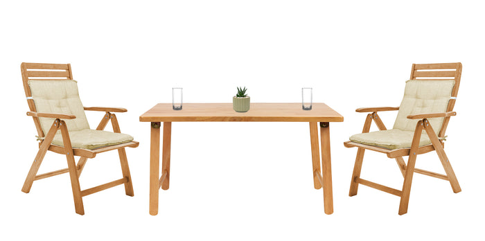 Set Cuscini Sedia Con Schienale Imbottiti Con Laccetti Banda Elastica 40 x 80 Cm Panna - 4 Pezzi