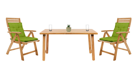 Set Cuscini Sedia Con Schienale Imbottiti Con Laccetti Banda Elastica 40 x 80 Cm Verde - 4 Pezzi