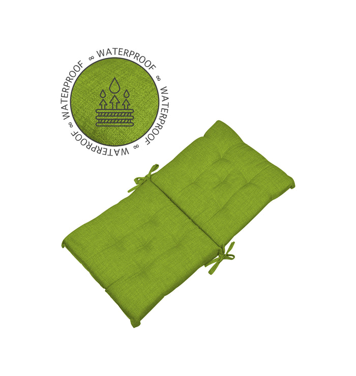 Set Cuscini Sedia Con Schienale Imbottiti Con Laccetti Banda Elastica 40 x 80 Cm Verde - 4 Pezzi