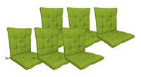 Set Cuscini Sedia Con Schienale Imbottiti Con Laccetti Banda Elastica 40 x 80 Cm Verde - 6 Pezzi