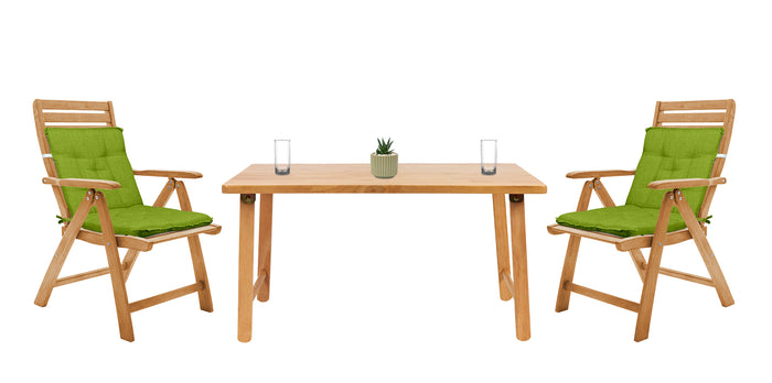 Set Cuscini Sedia Con Schienale Imbottiti Con Laccetti Banda Elastica 40 x 80 Cm Verde - 6 Pezzi