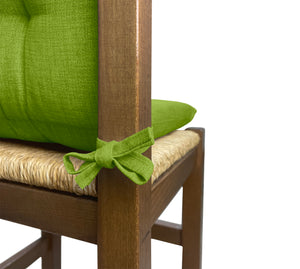 Set Cuscini Sedia Con Schienale Imbottiti Con Laccetti Banda Elastica 40 x 80 Cm Verde - 6 Pezzi