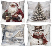 Set di cuscini a forma di slitta da 4 pezzi - 45 x 45 cm - Decorazioni natalizie per cuscini - Cuscini per inverno - Pluche lussuoso - Adatto per bambini e animali domestici