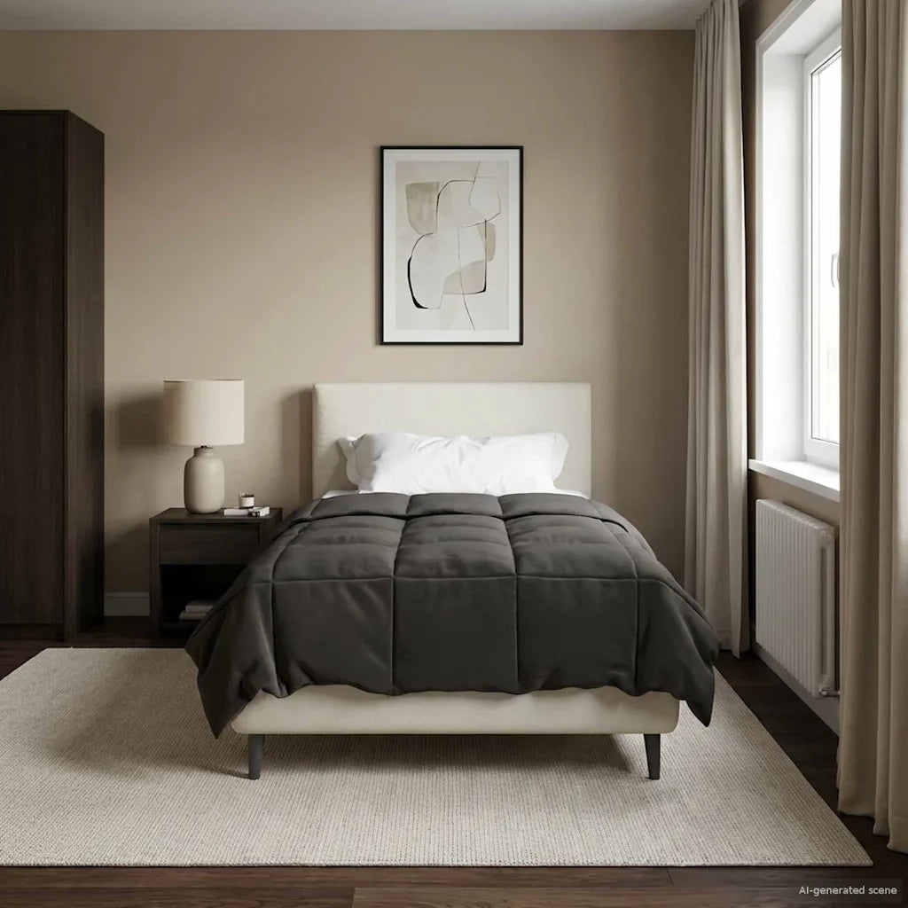 Duvet Estivo Trapuntato Antracite 140 x 200 cm Microfibra