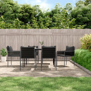Set Pranzo da Giardino 7 pz con Cuscini in Polyrattan e Acciaiocod mxl 124545