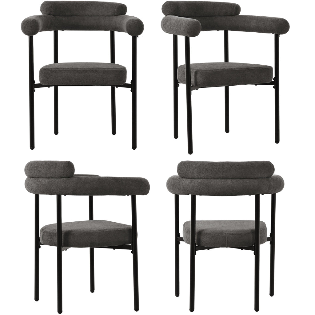 Sedia da pranzo 70x62x84 cm; velluto grigio scuro; struttura in ferro