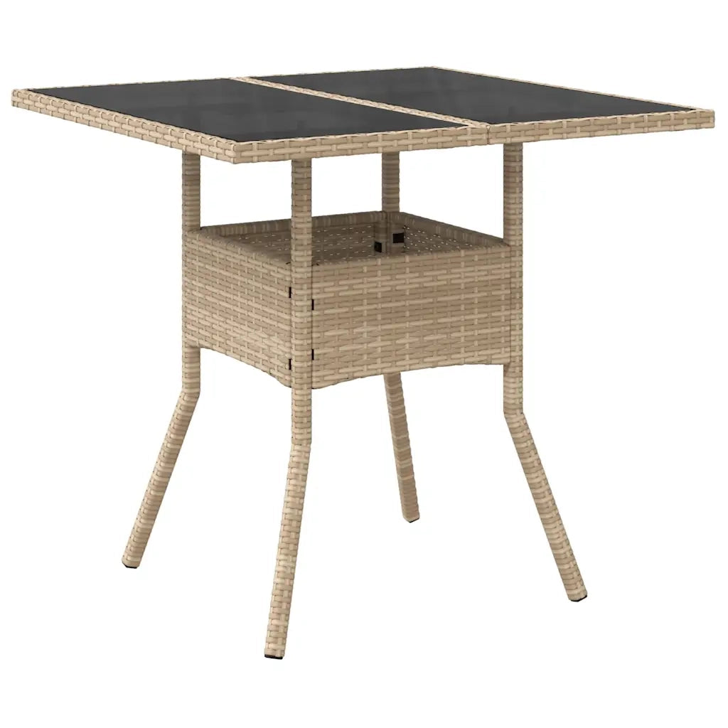 Set da Pranzo da Giardino 3 pz con Cuscini Polyrattan e Vetro 3278707