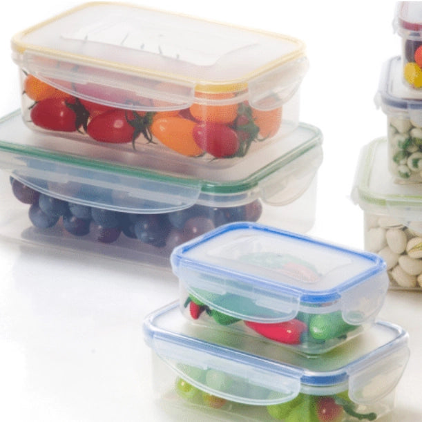 CONTENITORE RETTANGOLARE IN PLASTICA SET 'SUPERLOCK' kit 3 pezzi - lt 0,24 / 0,5 / 1,0  - ECOPLAST