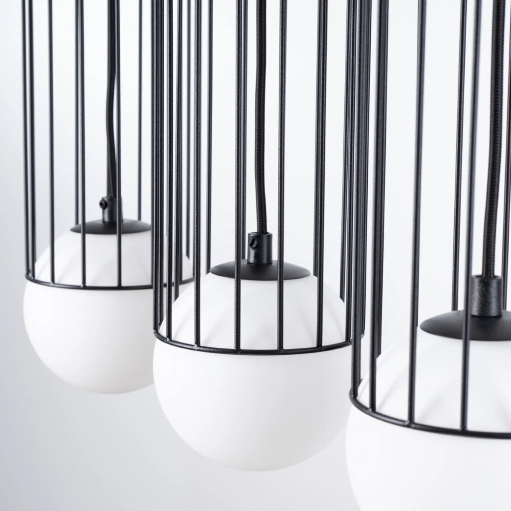 Lampada LED moderna BRINA in acciaio nero blu polvere a 3 luci G9 54x12x115cm