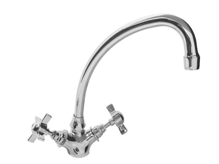Rubinetto per cucina vintage retrò in ottone cromato