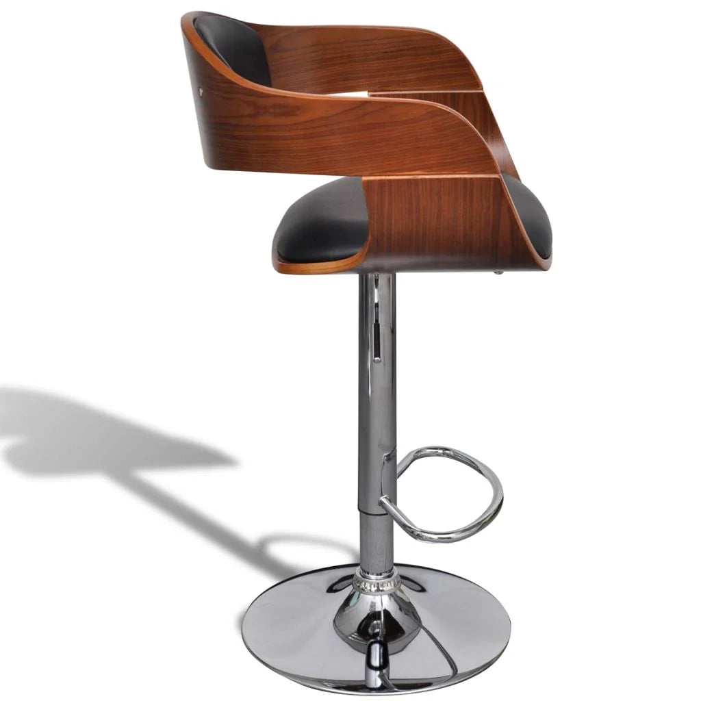 Set di due sgabelli da bar di design seduta con schienale pelle sintetica nera 1202186