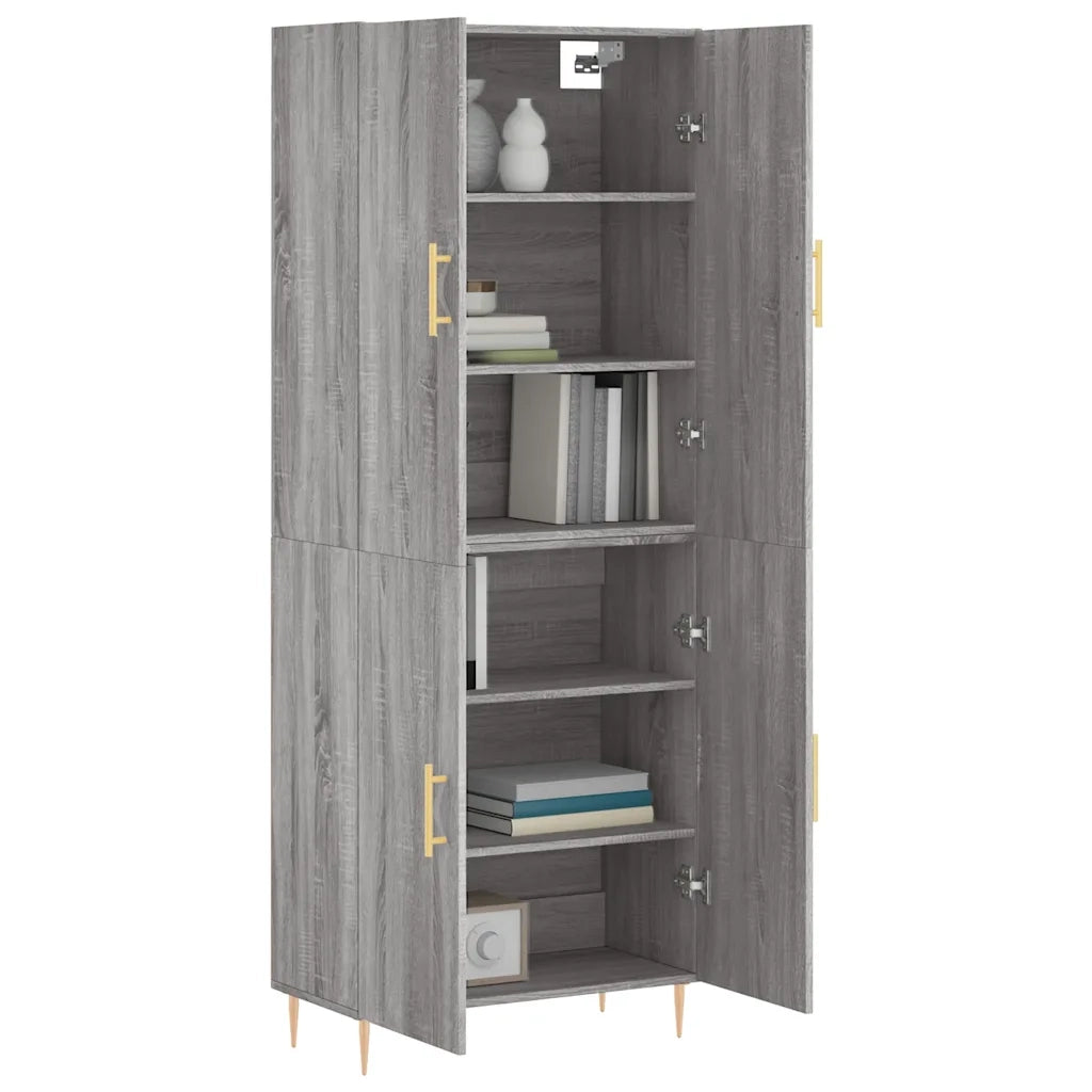 Credenza | Madia | Buffet da pranzo | Armadio da pranzo Grigio Sonoma 69,5x34x180 cm in Legno Multistrato