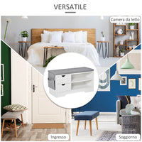 Scarpiera Salvaspazio in Legno Capacità 4 Paia 80.5 x 30.5 x 43.5 cm Bianca