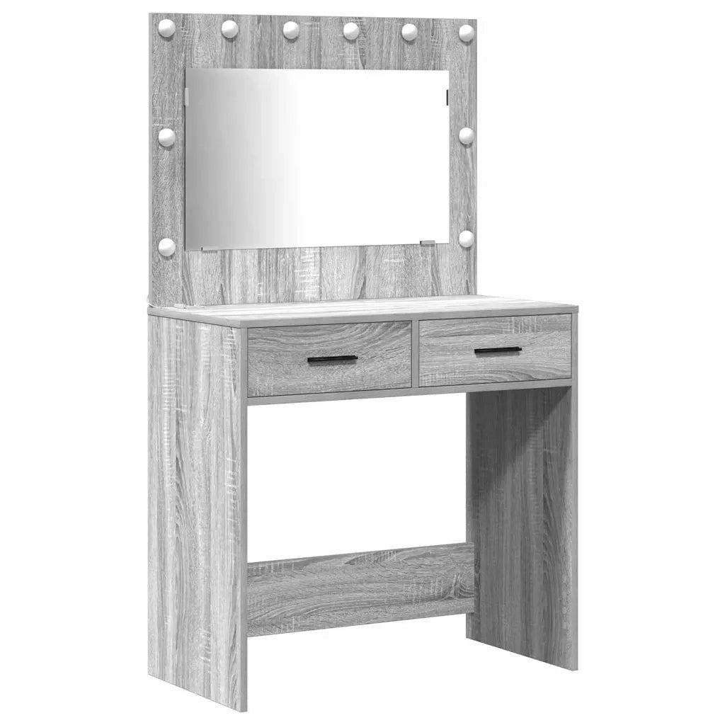 Tavolo da Trucco 3 pcs Grigio Sonoma Legno multistrato 3334214