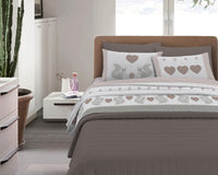 Completo Letto in Flanella Calda e Morbida Anti Pilling - Set Flanellato 3 Misure parure con Federe - Scoiattolo beige - 2 Piazze