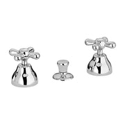 Miscelatore bidet con manopole a tre fori cromo stile classico con piletta Liberty Paini