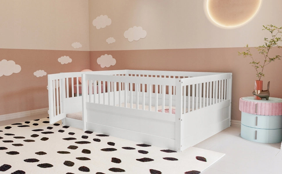 Letto per bambini in legno - Xylo - 140x200 - Bianco - Senza materasso