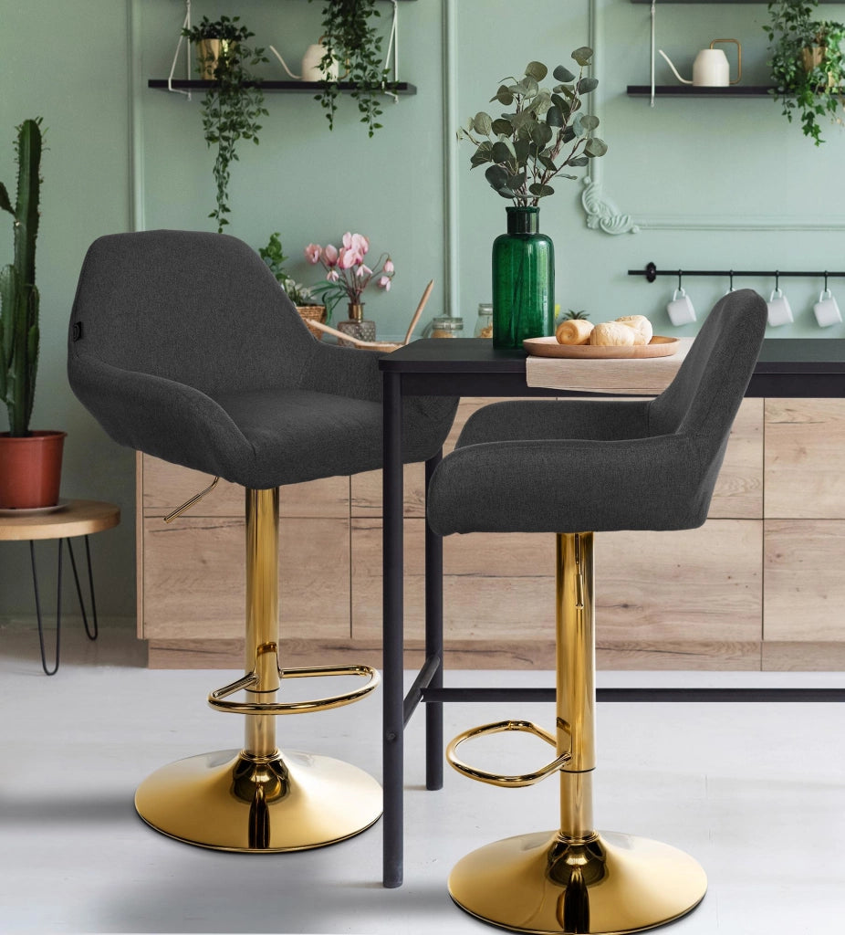 2er Set Barhocker Braga Gold Stoff