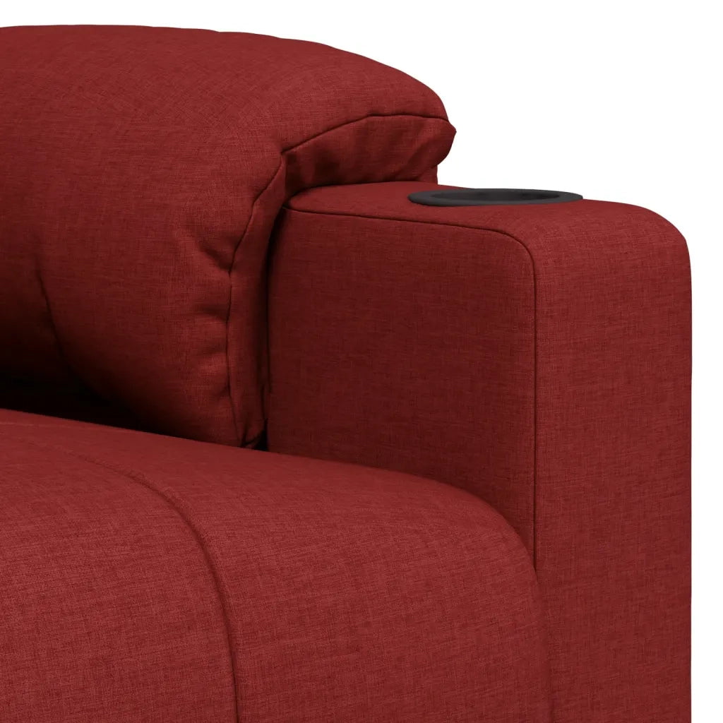 Poltrona Massaggiante Elettrica Rosso Vino in Tessuto 348085
