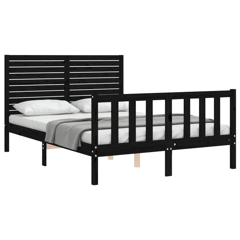 Giroletto con Testiera Nero Double in Legno Massello 3193185