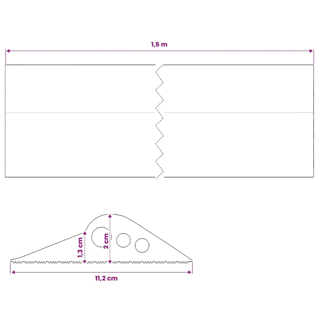 Guarnizione per pavimento del garage Nero 112 x 20 mm 1,5 m 42038218