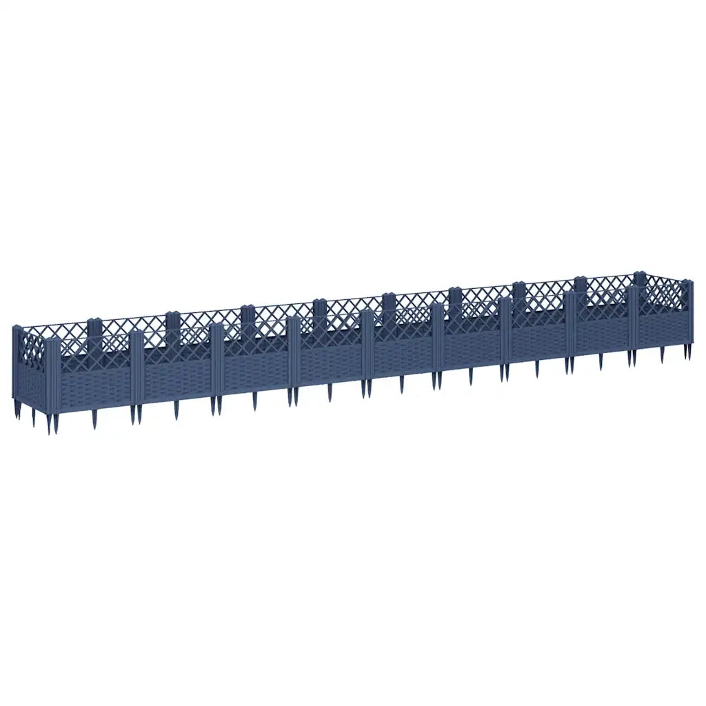Fioriera Giardino Picchetti Grigio Blu 363,5x43,5x43,5 cm PP 368029