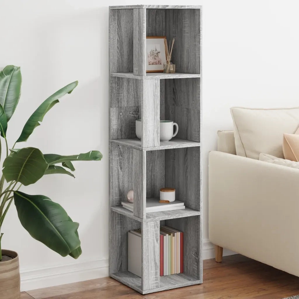 Scaffale Angolare Grigio Sonoma 33x33x132 cm Legno Multistrato 816024