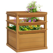 Letto da giardino in legno con contenitore ¨C Zephmum ¨C 65x65x73 cm marrone chiaro