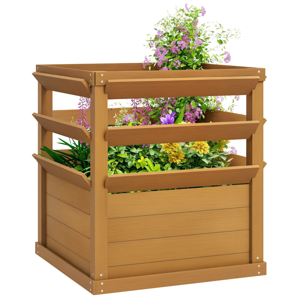 Letto da giardino in legno con contenitore ¨C Zephmum ¨C 65x65x73 cm marrone chiaro