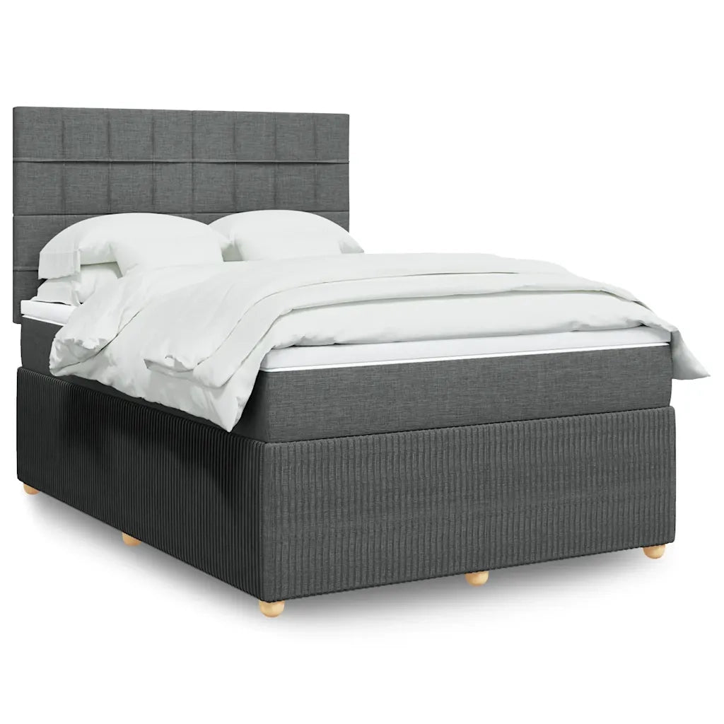 Giroletto a Molle con Materasso Grigio Scuro 160x200 cm Tessuto 3292108