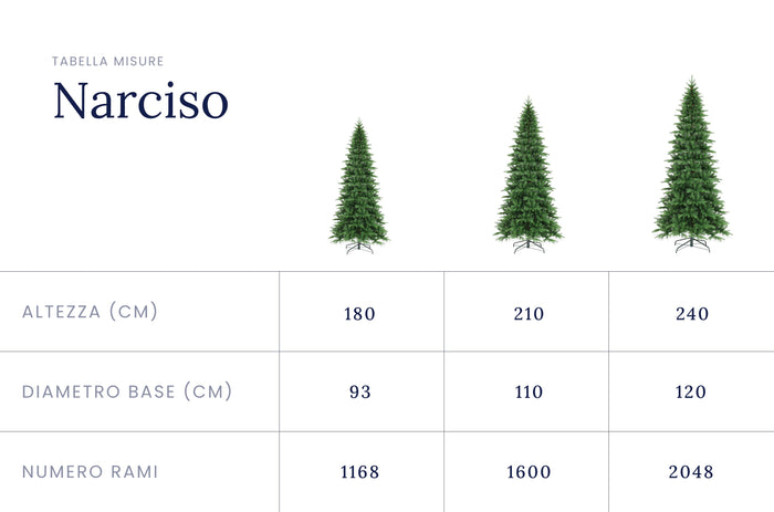 Albero di Natale Narciso Slim 210 cm
