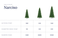 Albero di Natale Narciso Slim 210 cm