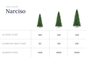 Albero di Natale Narciso Slim 210 cm