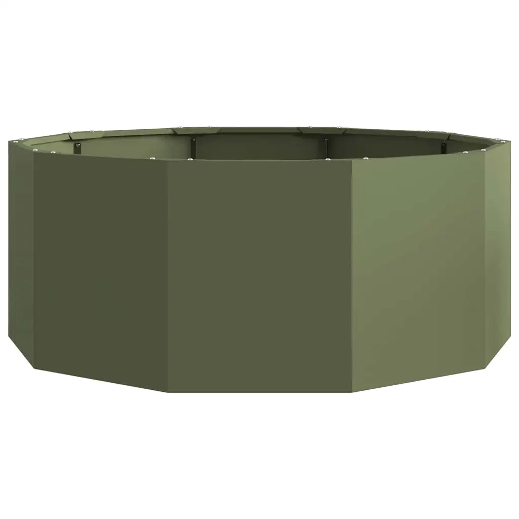 Fioriera-Vaso-Contenitore per Piante Verde oliva 90 x 90 x 35 cm Acciaio