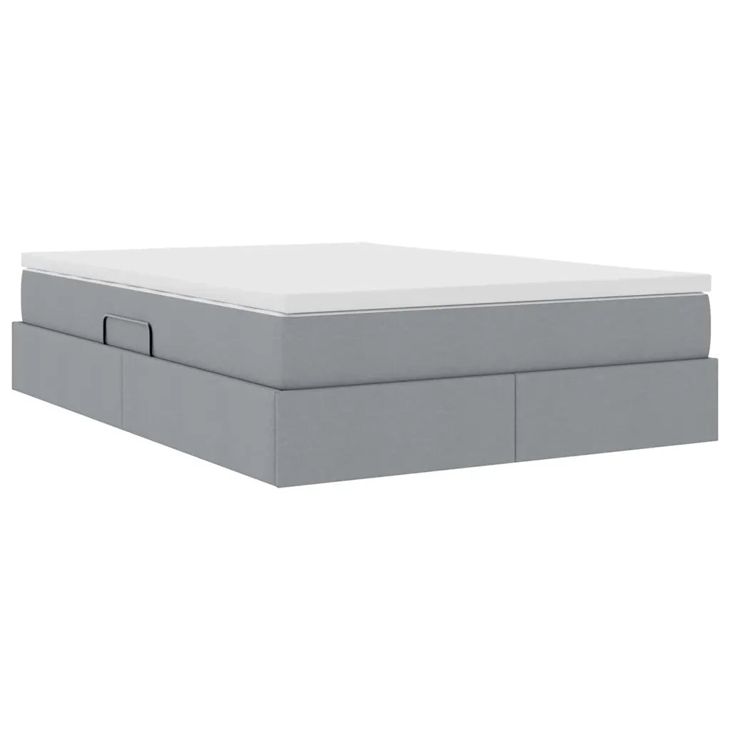 Letto con contenitore e materasso Grigio chiaro 140 x 200 cm 3370230