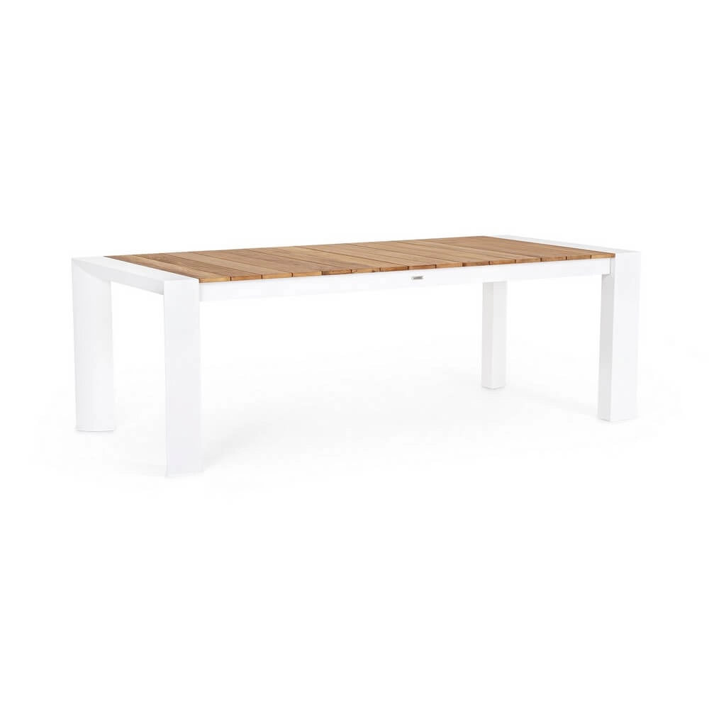 Tavolo da Giardino Allungabile in Alluminio e Teak 228/294x100 cm - CAMERON