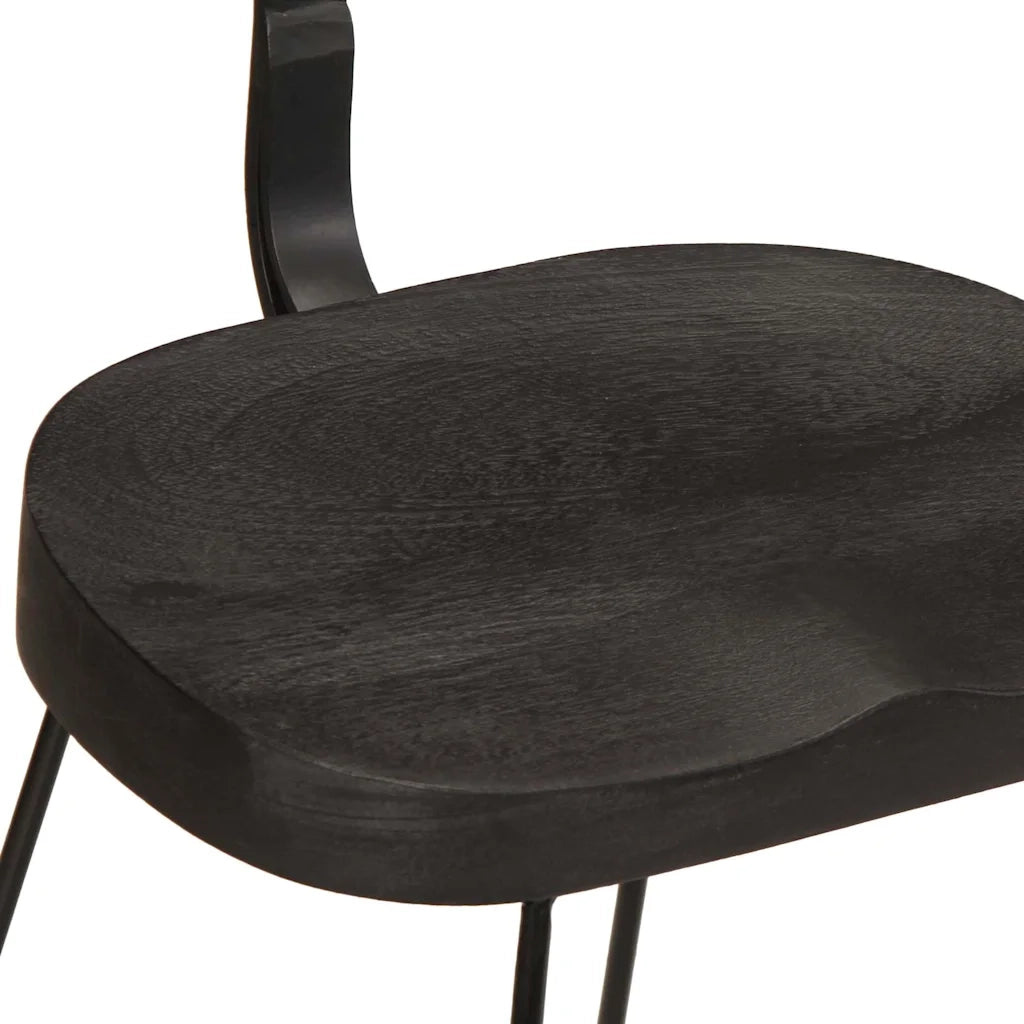 vidaXL Sgabelli da Bar 2 pz Neri 49x43x79 cm Legno Massello di Mango